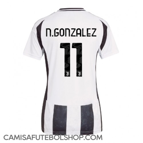 Camisa de time de futebol Juventus Nicolas Gonzalez #11 Replicas 1º Equipamento Feminina 2024-25 Manga Curta